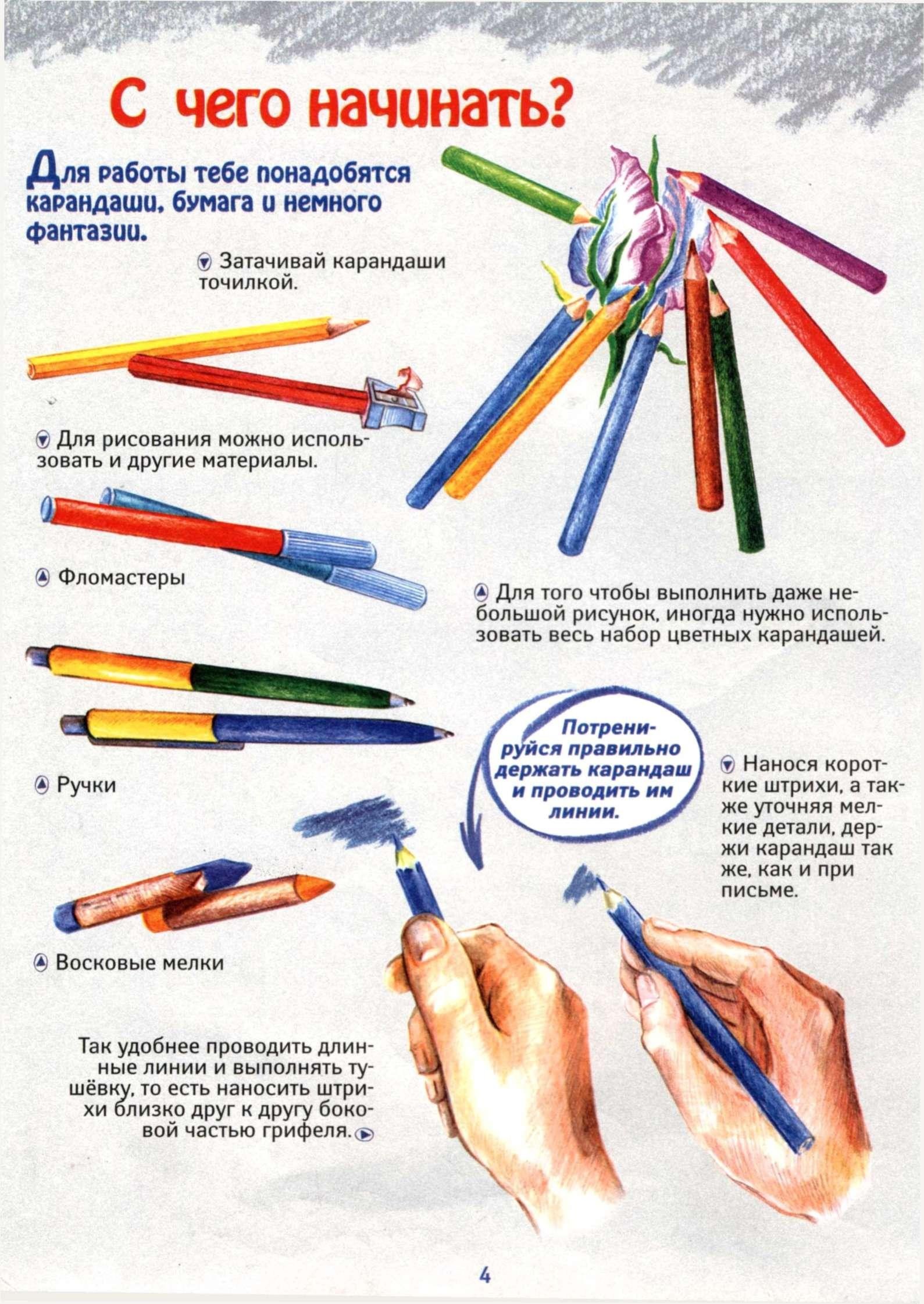 Как держать карандаш при рисовании
